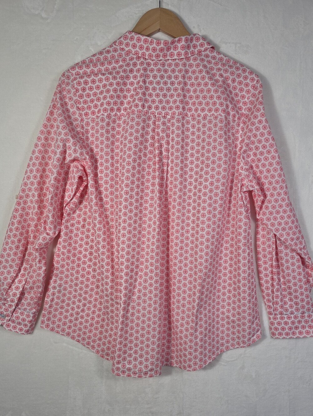 Vintage Charter Club Pink Floral Button Down Shirt Women 14W 100% Cotton - Picture 3 of 8